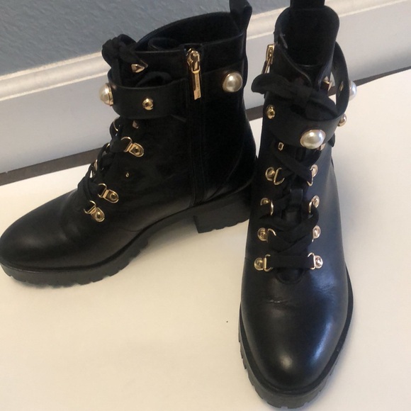 Karl Lagerfeld Paris zip/ lace boots - Picture 3 of 5